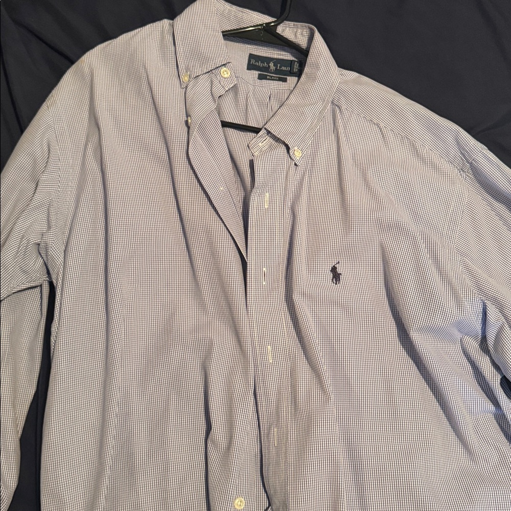 Ralph Lauren Navy and White Patterned Shirt
